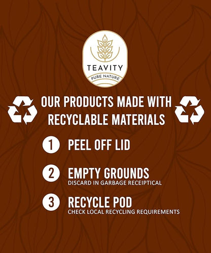 Organic Yerba Roasted Mate Tea Pods for Keurig by Teavity (24 Tea Pods)