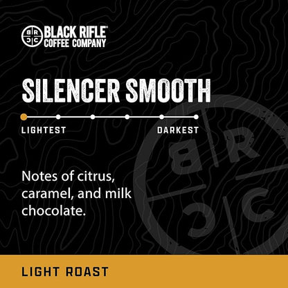 Black Rifle Coffee Company Silencer Smooth, 12 Count, Light Roast K Cups - Single Serve K Cups Coffee Pods - Kcup Pods Compatible with Keurig 1.0 & 2.0 - Made from Arabica Beans