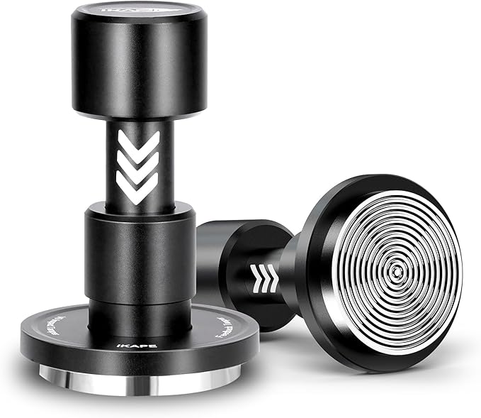 IKAPE 58.35MM V6 Impact Espresso Tamper with Sound Feedback, 15lb/30lb Interchangeable Springs, Espresso High Tamper with Triple-spring System, Fits Over 58mm portafilters