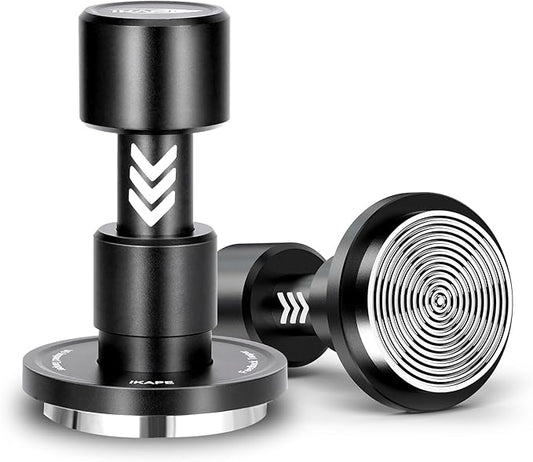 IKAPE 51MM V6 Impact Espresso Tamper with Sound Feedback, 15lb/30lb Interchangeable Springs, Espresso High Tamper with Triple-spring System, Fits 51mm portafilters