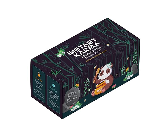 Instant Karma Tea – Jasmine Honey Instant Tea | All-Natural, Lightly Caffeinated, No Added Sugar | Soothing & Aromatic Herbal Tea – 20 Sachets (Jasmine Honey)