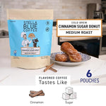 Load image into Gallery viewer, Stella Blue Cold Brew Coffee Bags, Cinnamon Sugar Donut, Medium Roast Ground Coffee, Smooth, Bold and Refreshing 100% Arabica, 6 Brew Packets, Makes 24 Cups, Rainforest Alliance Certified
