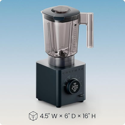 Chefman Obliterator 48 oz Countertop Blender for Smoothies, 1380W Motor to Crush Ice, Nuts, and Frozen Fruit with Stainless Steel Blade, Auto Blend Function, Includes Tamper and Scraper