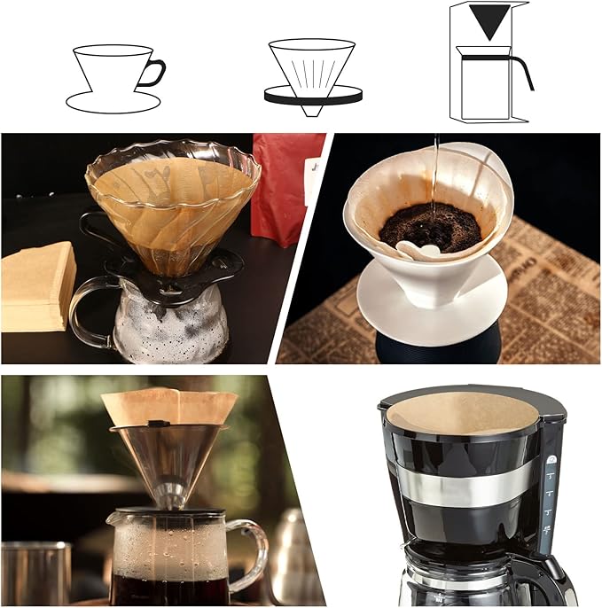 Coffee Filter, Cone Coffee Filters #2, Disposable Drip Coffee Filter 1-4 Cup for Pour Over and Drip Coffee Maker, Natural Unbleached, 100 Count