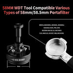 Load image into Gallery viewer, MHW-3BOMBER WDT Tool Espresso 58mm, Espresso Distribution Tool with Magnetic Base for Barista, Adjustable Depth Needle Distributor Tool, 0.25mm x 14 Coffee Stirrer Tools, YU Series CycloneT5849-OS