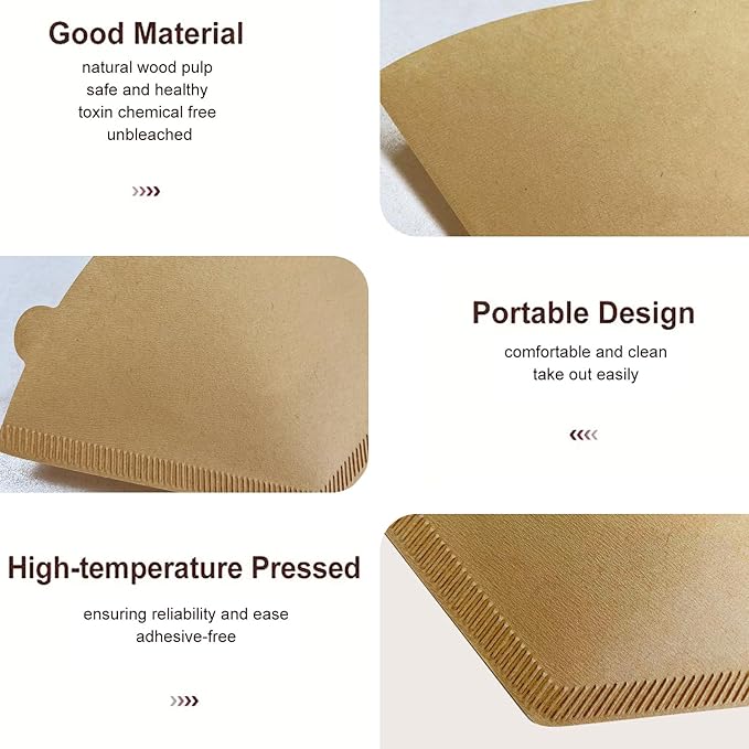 Coffee Filters #4, 200 Count Cone Paper Coffee Filter 8-12 Cup, Unbleached Natural Disposable No 4 Filters Fits for Pour Over, Drip Coffee Maker Suitable for Home, Shop Commercial (Brown)