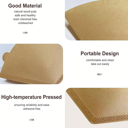 Coffee Filters #4, 200 Count Cone Paper Coffee Filter 8-12 Cup, Unbleached Natural Disposable No 4 Filters Fits for Pour Over, Drip Coffee Maker Suitable for Home, Shop Commercial (Brown)