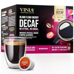 Load image into Gallery viewer, VINIA Blood Flow DECAF Coffee - Medium Roast Superfood Coffee Pods, Swiss Water Process Powered by Red Grape Piceid Resveratrol Boost Energy Compatible with K Cup Coffee Pods Machines, Caffeine Free, 30 Ct