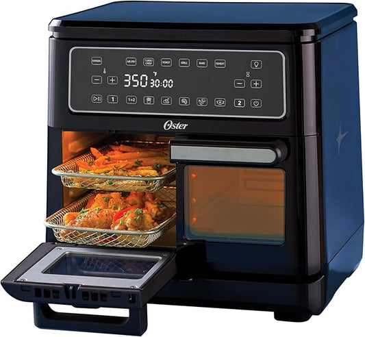 Oster 11-Quart Dual Air Fryer Oven with 2 Cooking Zones, Large Capacity Air Fryer with 6 Cooking Functions & 2 Baskets
