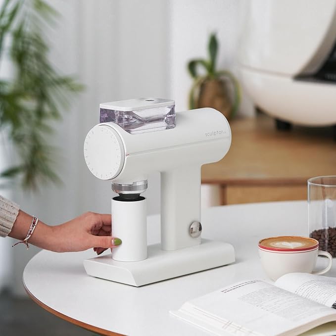 TIMEMORE Sculptor 078 Turbo Burr Coffee Bean Grinder, Electric Grinder with Stepless Coarseness Adjustment, Only Suitable for Pour over - White