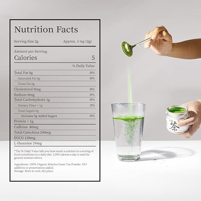 Chaism Ceremonial Grade Matcha Green Tea Powder - Premium First Harvest USDA Organic Gluten-Free Vegan, 100% Pure Unsweetened No Additives, 1.06oz Tin