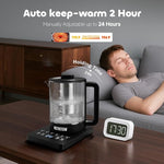 Load image into Gallery viewer, Electric Tea Kettle with Infuser Temperature Control and Automatic Shut Off 24 H Keep Warm for Coffee Water Heater and Tea Pot Glass Black 1.5L