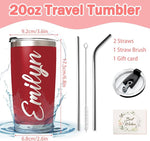 Load image into Gallery viewer, Custom Tumbler Personalized Coffee Tumbler Laser Engrave with Name 12 Designs Double Wall Insulated 20 oz Travel Cup Personalized Gifts for Birthday Christmas Anniversary for Men Women