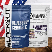 Blackout Coffee Blueberry Crumble Flavored Ground Coffee – Medium Roast, Smooth Taste, Guilt-Free Indulgence – Freshly Roasted 12oz Bag
