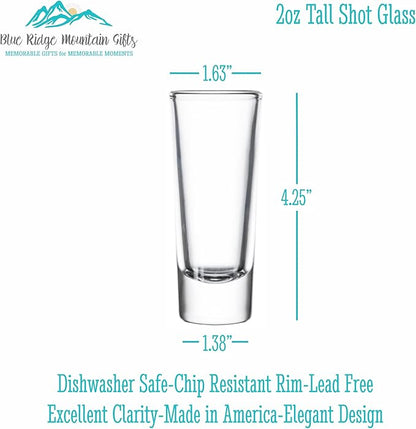 Custom Engraved 2 oz Shot Glass – Personalized Etching – Groomsman & Bridesmaid Gift – Wedding Favor Set of 4