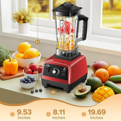 Blenders for Kitchen with 68Oz. Pitcher and 20Oz. To-go Cup, BPA-Free Countertop Blenders for Smoothies, Smoothie Blender for Ice Crush, Frozen Drinks, Red