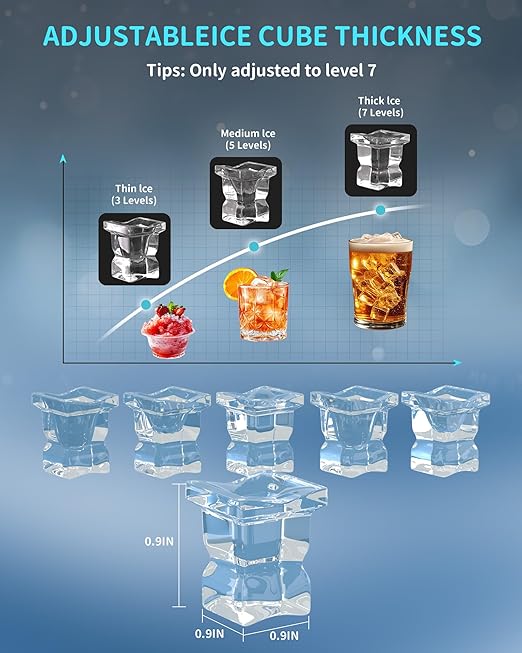 Commercial Spray Drench Ice Maker Machine 130 Lbs/Day, Undercounter Ice Makers 100Lbs Storage Bin and 45 Ice Trays, Under Counter ice Maker for Home, Bar, Party