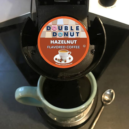 Double Donut Coffee Hazelnut Flavored Coffee pods, Medium Roast Coffee,Compatible with Keurig K Cups Brewers, 20 Count