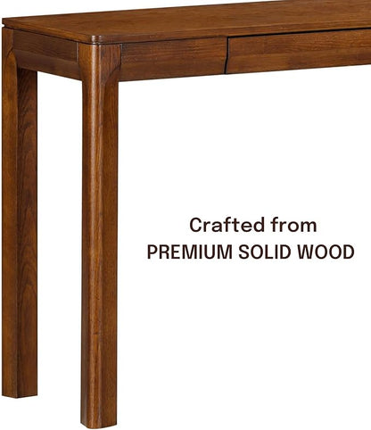 NTC Flow Modern Wooden Rectangle Console Table with Hidden Drawer – Waterproof & Heat Resistant, Dark Walnut