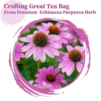 FullChea - Echinacea Tea Bags, 50 Count, 2g/bag - Premium Echinacea Purpurea Herb - Non-GMO - Caffeine-free - Aid Digestion & Boost Immunity