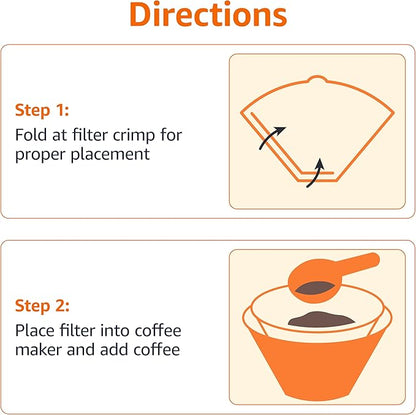 Amazon Basics Number 4 Cone Coffee Filters for 8-12 Cup Coffee Makers, White, 100 Count