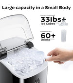 Load image into Gallery viewer, Nugget Ice Maker Countertop, Silonn Chewable Pellet Ice Machine with Self-Cleanin Function, 33lbs/24H Portable Ice Makers for Home Kitchen Officce, Black