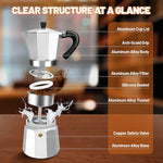 Load image into Gallery viewer, 12 Cup Aluminum Espresso Stovetop Moka Pot Express Coffee Maker Percolator Italian Classic Mocha Coffee Machine for Italian and Cuban Cafe Brewing for Home &amp; Camping 600ml 20oz