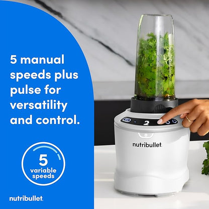 nutribullet® SmartSense Blender Combo, 1400W, 64oz Pitcher, 32oz & 24oz Cups, 5-Speed, Smoothies, Ice and Frozen Fruit, Nut Milk, Soup, Matte White, NBF50700AW
