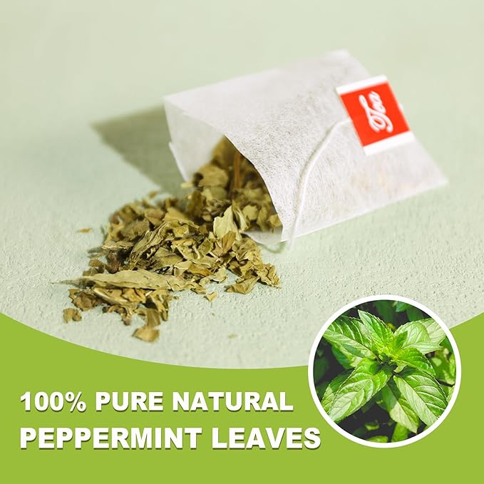 TEARELAE - Peppermint Tea Bags, 80 Count - 100% Pure Peppermint Leaves - Non-GMO - Naturally Caffeine-free Herbal Tea - Support Digestion & Natural Breath Freshener