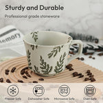 Load image into Gallery viewer, Ceramic Coffee Mug, 12 oz Novelty Unique Teacup with Handle, Stoneware Cup for Tea Mocha Latte Cappuccino Espresso (Leaf)