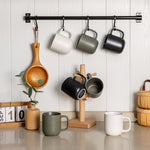 Load image into Gallery viewer, AmorArc 14oz Coffee Mugs Set of 6, Ceramic Coffee Mugs with Large Handle &amp; Wavy Rim for Latte/Hot Cocoa/Tea, Stylish Coffee Mugs for Men Women. Oven,Dishwasher&amp;Microwave Safe, Matte Black