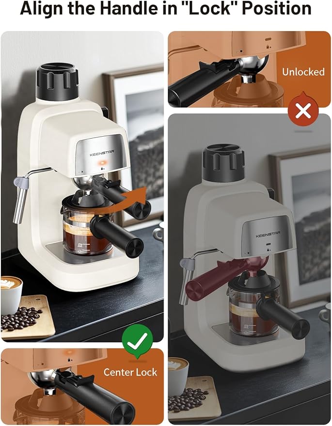 3.5Bar Espresso Machine with Milk Frother, 800W Compact Espresso and Cappuccino Machine with Preheating Function, 4 Cup Espresso Maker for Cappuccino or Latte, Gift for Coffee Lover