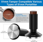 Load image into Gallery viewer, 51mm Espresso Tamper &amp; Magnetic WDT Tool, Barista Cofee Tamper with Spring Loaded, Anodized Aluminum Alloy Handle, Stainless Steel Corrugated Base with Cover for Portafilter Basket