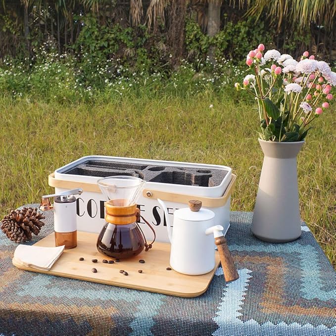 SOTECH Pour Over Coffee Maker Set Pour Over Coffee Dripper Manual Coffee Mill Grinder glass pour over coffee maker