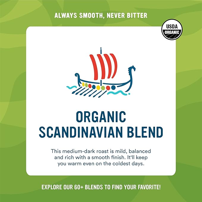 Cameron's Coffee Roasted Whole Bean Coffee, Organic Scandinavian Blend, 4 Pound