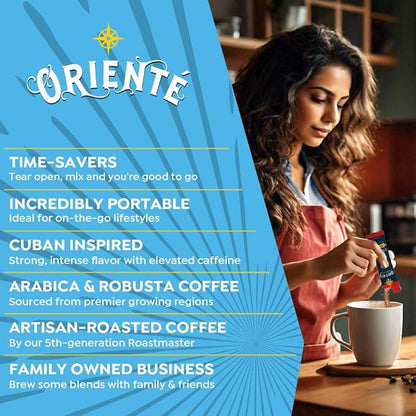 Oriente Cuban Coffee Roasters Variety Pack - 20 ct Instant Coffee (Cafe Oriente, Cafe Cubano, Cafe De Olla) - 100% Arabica Coffee for Hot or Iced Coffee