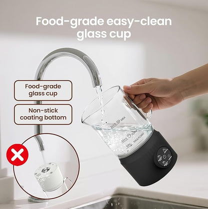 4-in-1 Milk Frother, Electric Milk Frother and Steamer with LED Touch Screen, Non-stick Bottom, Milk Warmer 13.52oz for Lattes, Cappuccinos, and Macchiatos at Home, Black