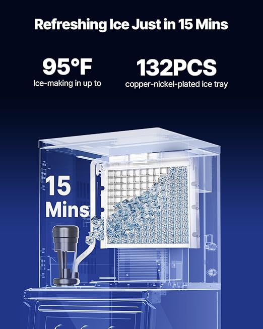 VEVOR Commercial Ice Maker Machine - Head, 300 Lbs/Day Stainless Steel Ice Machine with Scheduled Ice-Making, Self-Cleaning, Adjustable Thickness, Ideal for Restaurant Bar Cafe Hotel - Head Only