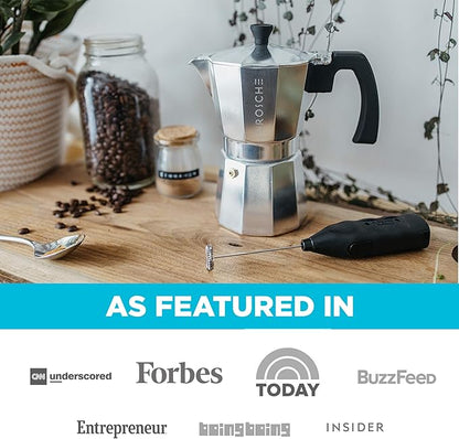 GROSCHE Milano Stovetop Espresso Maker Moka Pot 6 espresso Cup - 9.3 oz, Silver - Cuban Coffee Maker Stove top coffee maker Moka Italian espresso greca coffee maker brewer percolator