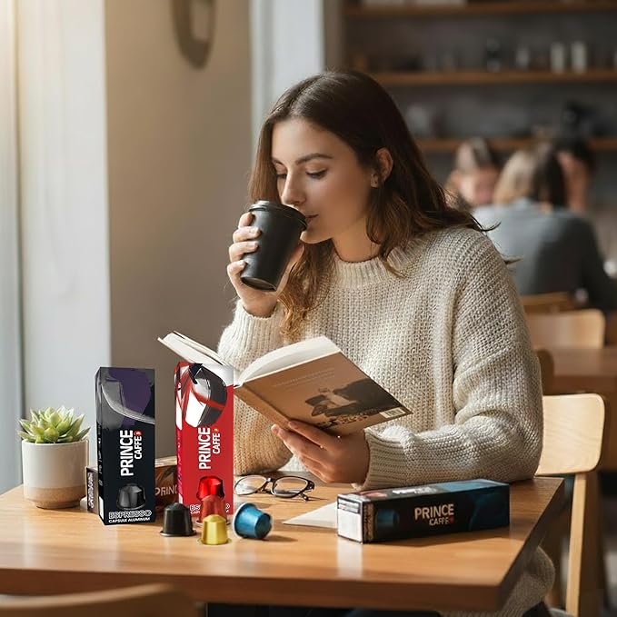 Prince Caffe Espresso Pods Variety Pack Compatible with Nespresso Original Line Machines – Espresso, Ristretto, Millennium & Premium – Intensity7, 8, 9, 10, 40 Count (4 x 10 Capsules)