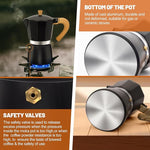 Load image into Gallery viewer, 6 Cup Aluminum Espresso Stovetop Moka Pot Express Coffee Maker Percolator Italian Classic Mocha Coffee Machine for Italian and Cuban Cafe Brewing for Home &amp; Camping 300ml 10oz