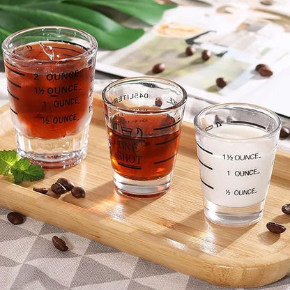 Shot Glasses Measuring cup Liquid Heavy Glass Wine Glass Espresso Shot Glass 1.5OZ/45ML (2 pack-45ml)