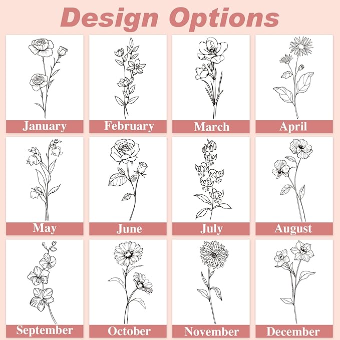 Personalized 40 Oz Tumbler with Handle Made in USA Custom Tumbler with Name & Birth Flower Month, Stainless Steel Travel Coffee Mug Cup, Birthday Gifts Personalized Gifts for Women Men