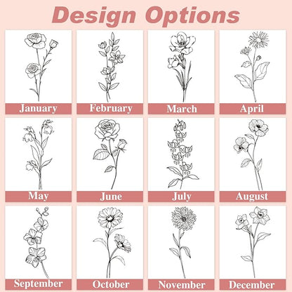 Personalized 40 Oz Tumbler with Handle Made in USA Custom Tumbler with Name & Birth Flower Month, Stainless Steel Travel Coffee Mug Cup, Birthday Gifts Personalized Gifts for Women Men