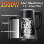 Load image into Gallery viewer, 1.5L Electric Kettle Stainless Steel, Double Wall Cool Touch Teapot, Fast Boil,5 Temperature Control, LED Display, Auto Shut-Off, BPA-Free,Keep Warm Function, Ideal for Tea &amp; Coffee,Black