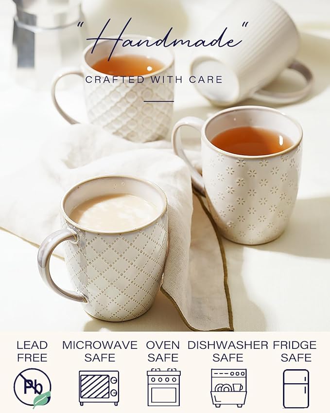 getstar Coffee Mugs Set of 4, 18 oz Ceramic Coffee Mug Microwave and Dishwasher Safe, Coffee Cups Ceramic with Big Handle