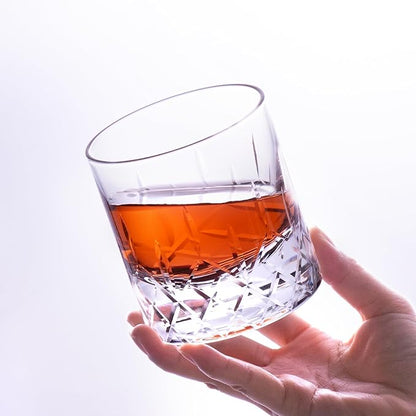 KAMMAK Whiskey Glasses Set, 7.7 oz (220 ml) Old Fashioned Tumbler, Thick Base Glass with Delicate Rim & Seamless Design for Scotch, Bourbon, Cocktails