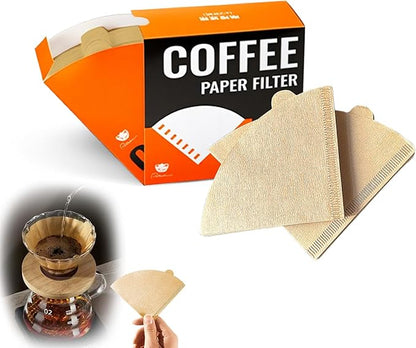 Easy-Dispensing Natural Brown Cone Coffee Filters, V01 Size, 100 Count - Unbleached Paper Filters for Pour Over Brewing, Compatible with Chemex, Hario V60 & More，Box for Easy Use & Tidy Storage