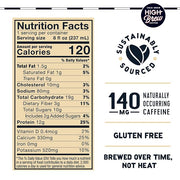 High Brew Coffee, Cold Brew Coffee, Creamy Cappucino, Plus 12g Protein, 8 Fl Oz, Ready-To-Drink (Pack of 12)