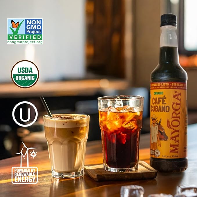 Mayorga Espresso Listo – Organic Espresso Ready-to-Drink Coffee, 24.35 fl oz Bottle, Bold Smooth Flavor, Cold Brew Style, Barista-Quality, Sustainably Sourced